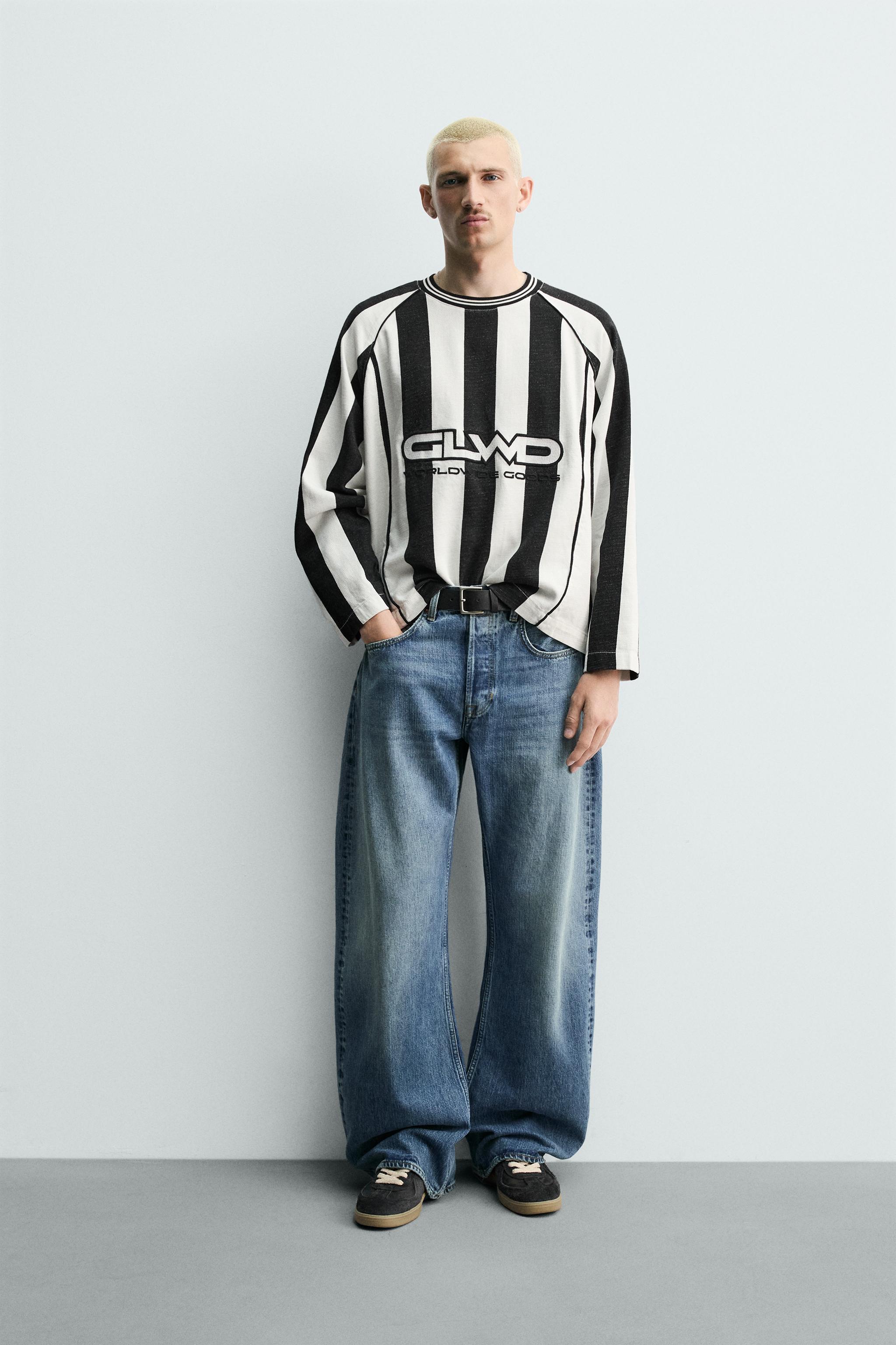 JACQUARD STRIPED TEXTURED T-SHIRT
